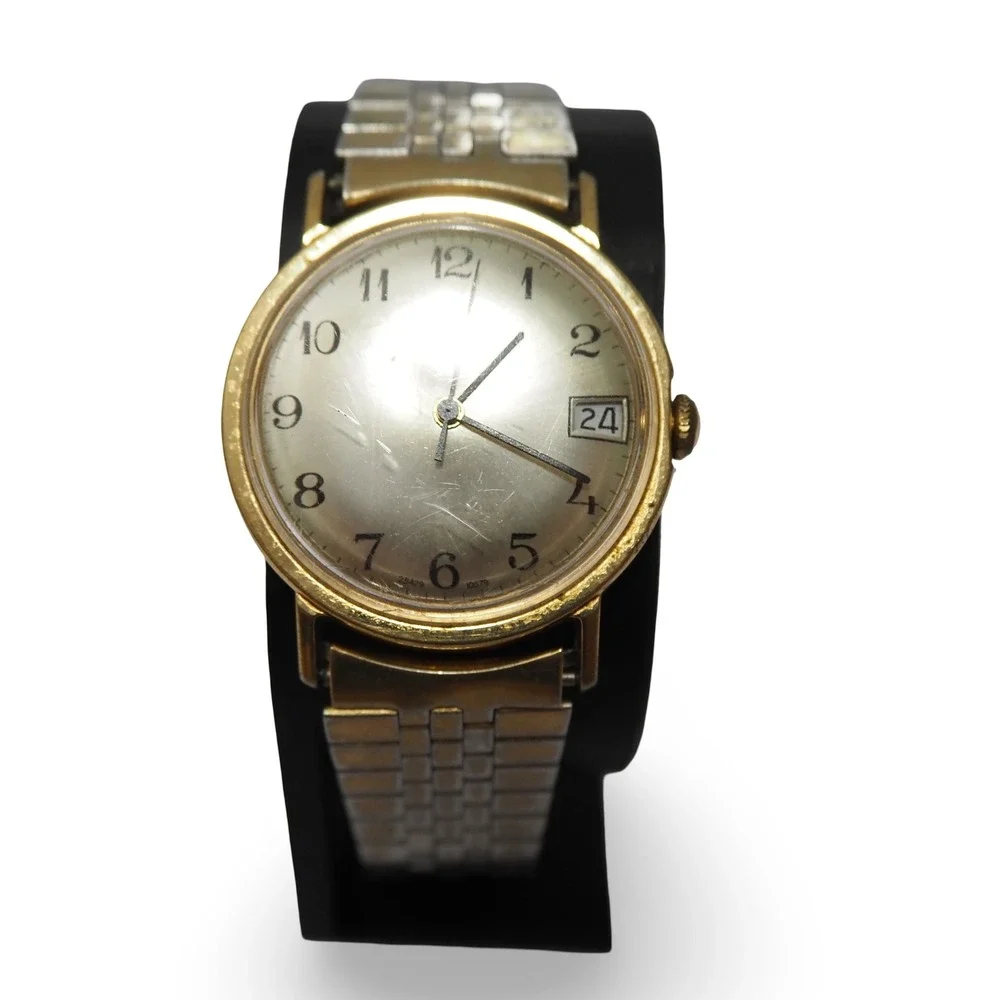 Vintage 1979 Timex Mercury 25429 10579 Men's Manual Wind Date Watch 34mm